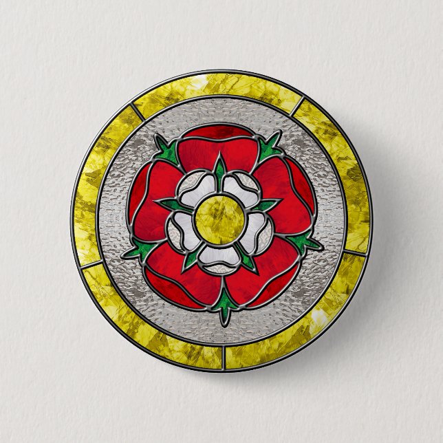 Glass Rose Pinback Button (Front)