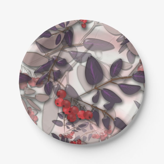 Glass, Rowan, bunch of Rowan Paper Plates (Front)