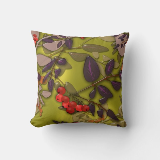 Glass, Rowan, bunch of Rowan Throw Pillow (Front)