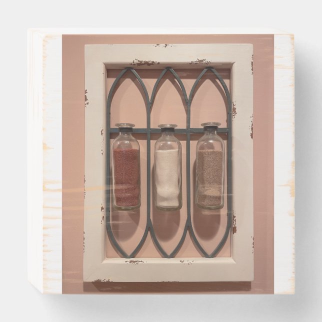  Glass Sand Bottles  Wooden Box Sign (Front Horizontal)