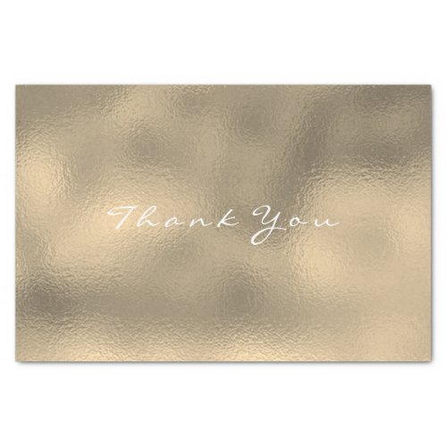 Glass Sepia Gold Blush Metallic Thank You Name Tissue Paper