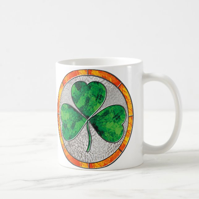 Glass Shamrock Coffee Mug (Right)