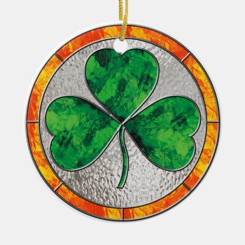 Glass Shamrock Ornament by inkles at Zazzle