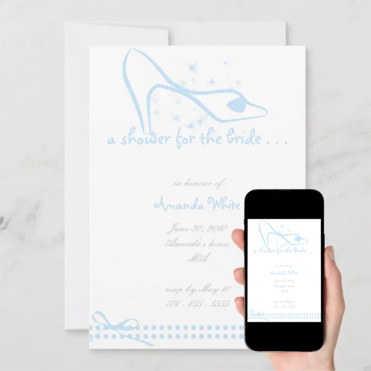 Glass Slipper Bridal Shower Invitation Zazzle