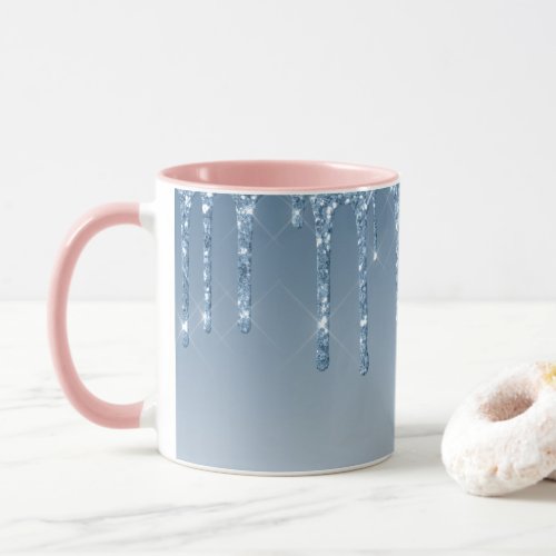 Glass slipper dripping glitter mug