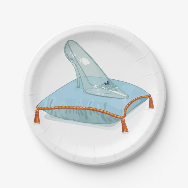 Glass Slipper On A Pillow Paper Plates (Front)