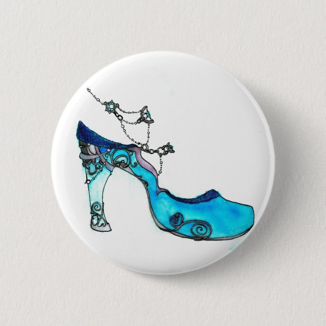 Glass Slipper Pinback Button (Front)
