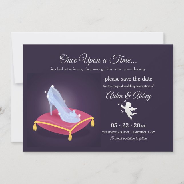 Glass Slipper Save the Date Announcement (Front)