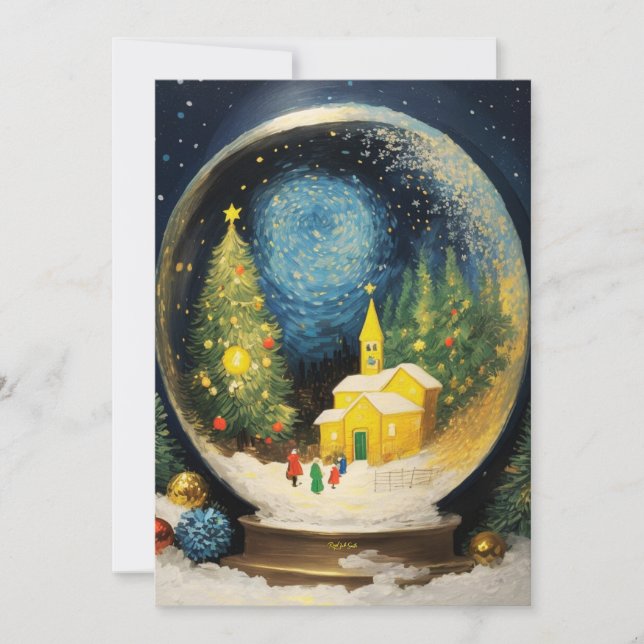 Glass Snowball Christmas: Festive Greeting Cards (Front)
