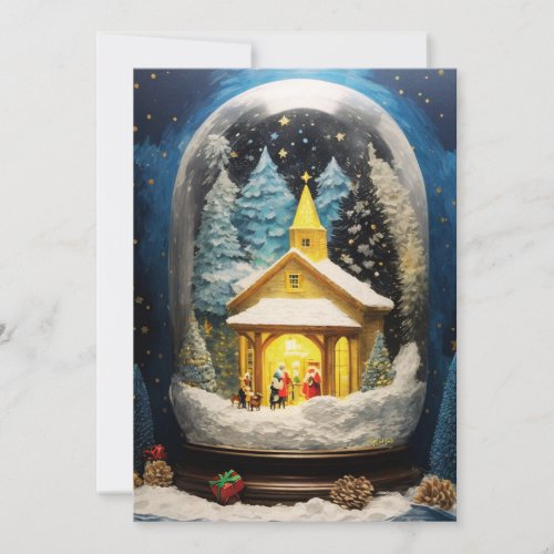 Glass Snowball Christmas Magical Greeting Cards