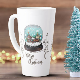 Glass Snowball Winter Village Foliage Christmas Latte Mug