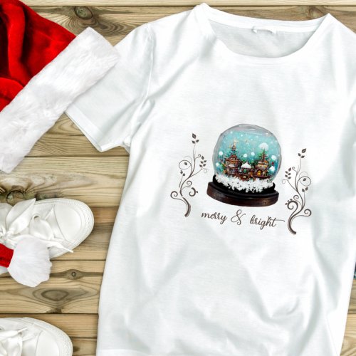 Glass Snowball Winter Village Plant Christmas T_Shirt