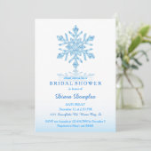 Glass Snowflake Winter Bridal Shower Invitation (Standing Front)