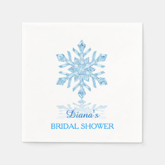 Glass Snowflake Winter Bridal Shower Paper Napkin