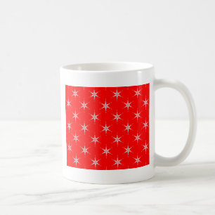 Glass Snowflakes On Red Background Coffee Mug