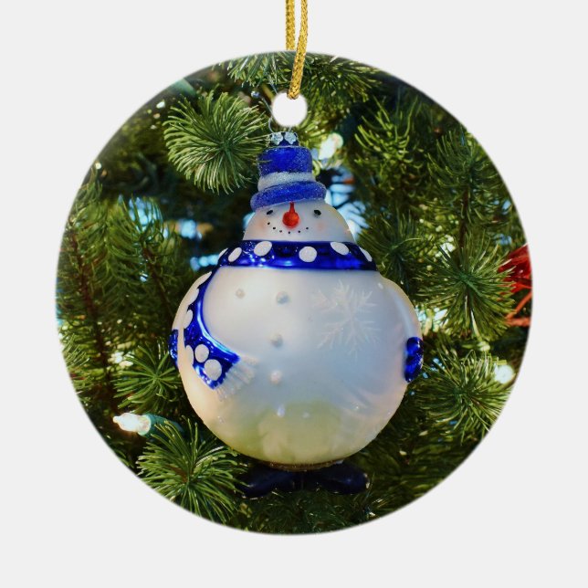 Glass Snowman Ornament (Front)