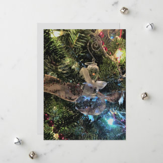 Glass Snowman Ornament on the Tree Holiday Card