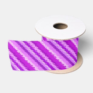 Glass Stripes in Shades of Amethyst Purple Satin Ribbon