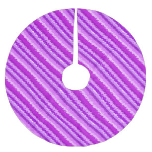 Glass stripes - shades of amethyst purple brushed polyester tree skirt