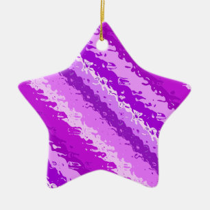 Glass stripes - shades of amethyst purple ceramic ornament