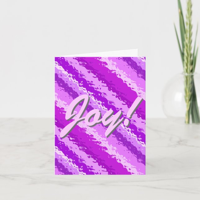 Glass stripes - shades of amethyst purple holiday card (Front)