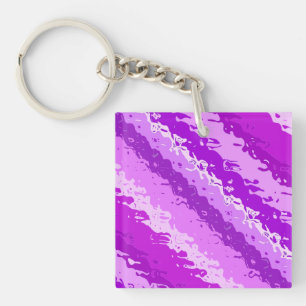 Glass stripes - shades of amethyst purple keychain