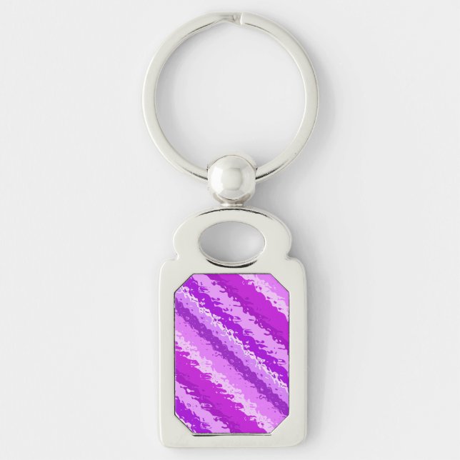 Glass stripes - shades of amethyst purple keychain (Front)