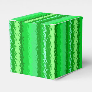 Glass stripes - shades of emerald green favor boxes