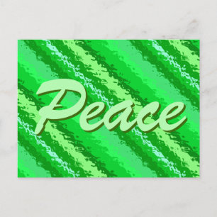 Glass stripes - shades of emerald green postcard