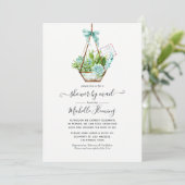 Glass Terrarium Succulents Baby Shower by Mail Invitation (Standing Front)