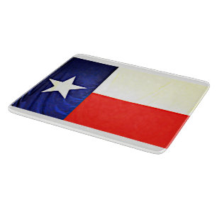 Glass Texas Flag Cutting Board