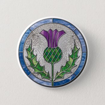 Glass Thistle Button by inkles at Zazzle