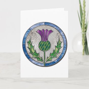 Glass Thistle Card by inkles at Zazzle