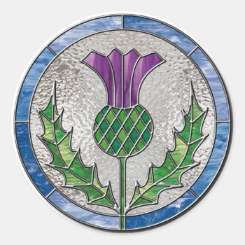 Glass Thistle Classic Round Sticker by inkles at Zazzle