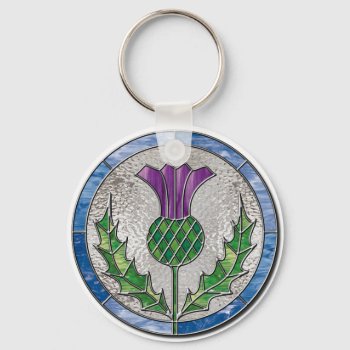 Glass Thistle Keychain by inkles at Zazzle