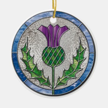 Glass Thistle Ornament by inkles at Zazzle