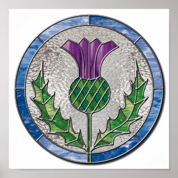 Glass Thistle Poster by inkles at Zazzle