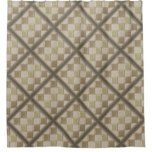 Glass tile 3D beige color Shower Curtain