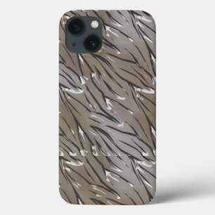 Glass tile 3D liquid tiger zebra skin leather iPhone 13 Case