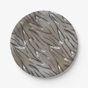 Glass tile 3D liquid tiger zebra skin leather Paper Plates