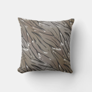 Glass tile 3D liquid tiger zebra skin leather Throw Pillow