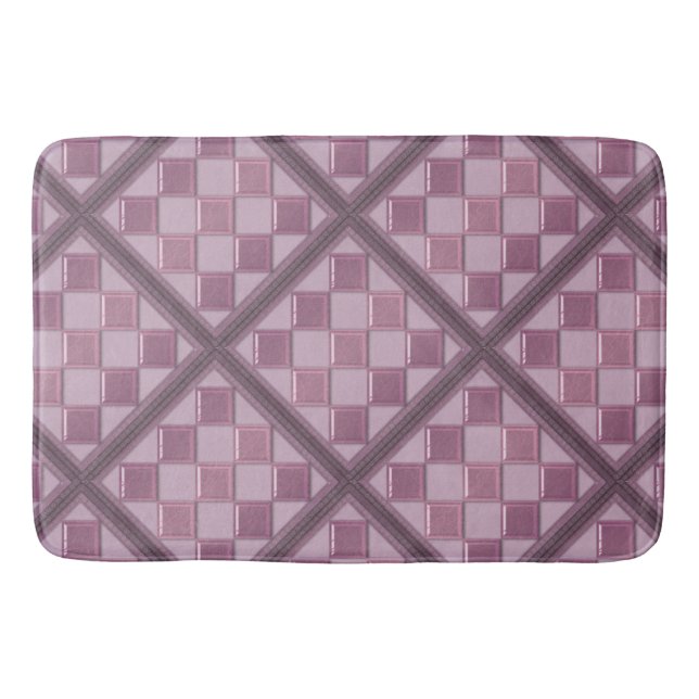 Glass tile 3D purple color Bath Mat (Front)
