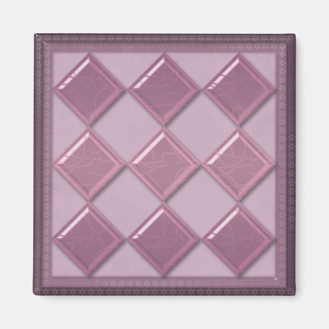 Glass tile 3D purple color Magnet (Front)