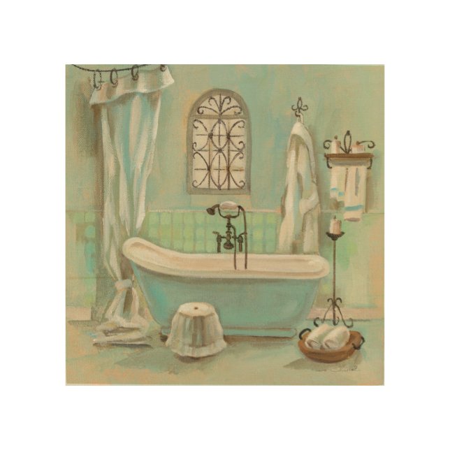 Glass Tile Bath Wood Wall Decor (Front)