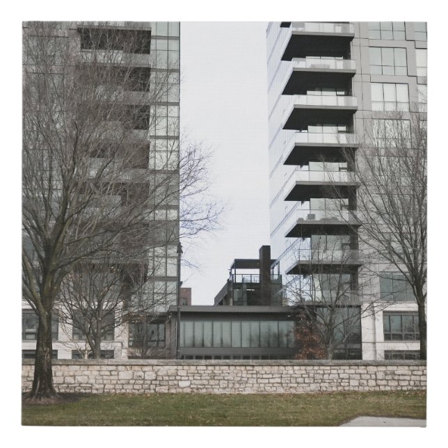 Glass Towers Faux Canvas Print (Front)