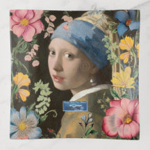 Glass Tray A Floral(Pearl Girl) RFPMDesigns ©️2024