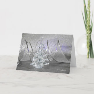 Glass tree with ribbons holiday card