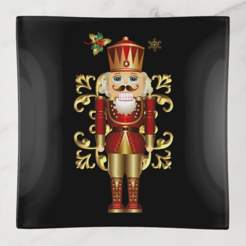 Glass Trinket Dish_Christmas Nutcracker  Trinket Tray