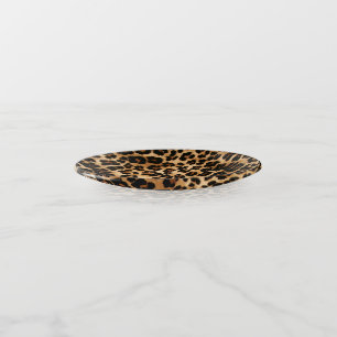 Glass Trinket Dish-Leopard Print Trinket Tray