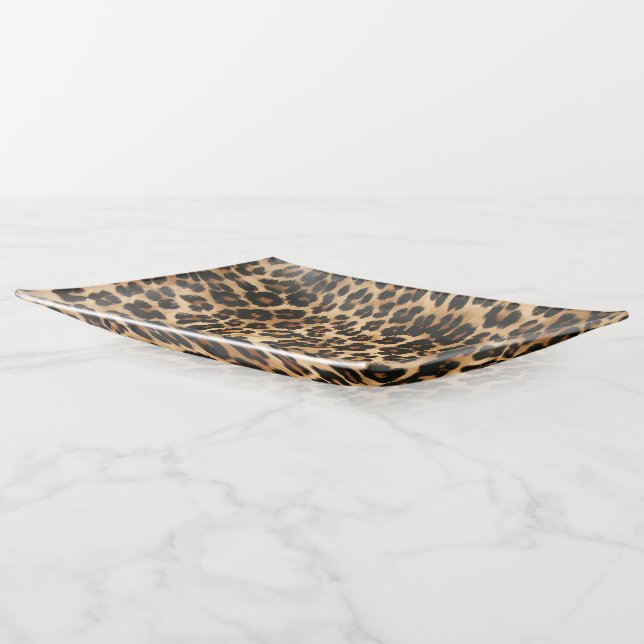Glass Trinket Dish-Leopard Print Trinket Tray (Angled)